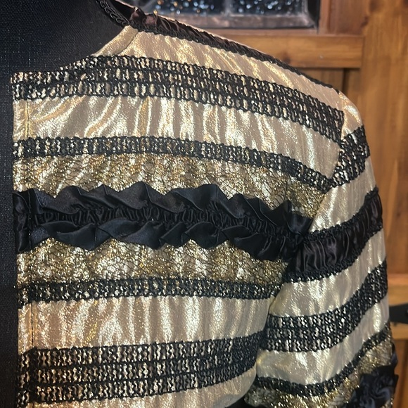 Night Life Rothschild Medium size gold and black cropped jacket - Picture 2 of 4